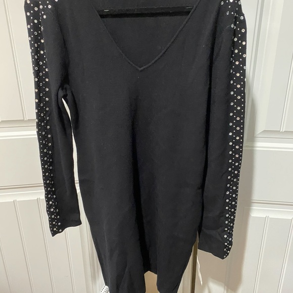 INC International Concepts Black Dress/tunic with Silver Accents - Picture 3 of 3